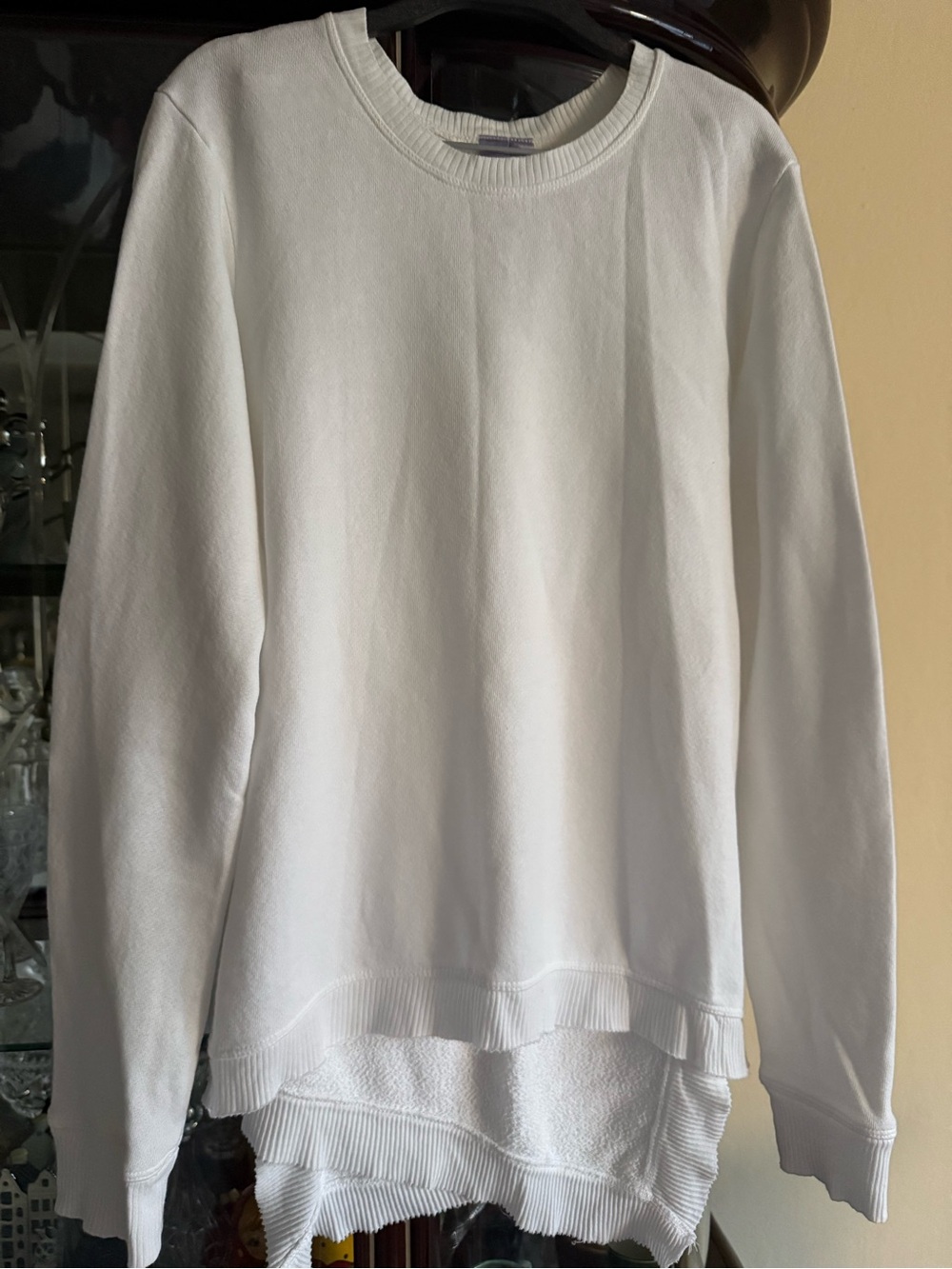 wild fable White Layered-Hem Crewneck Sweater